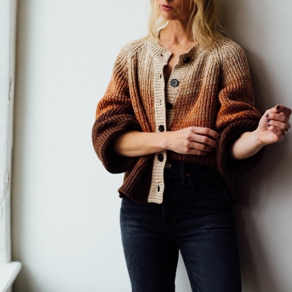 THE GREAT. The Dusk Cardigan in Marled Sunset | Size 0 / XS - Picture 4 of 14